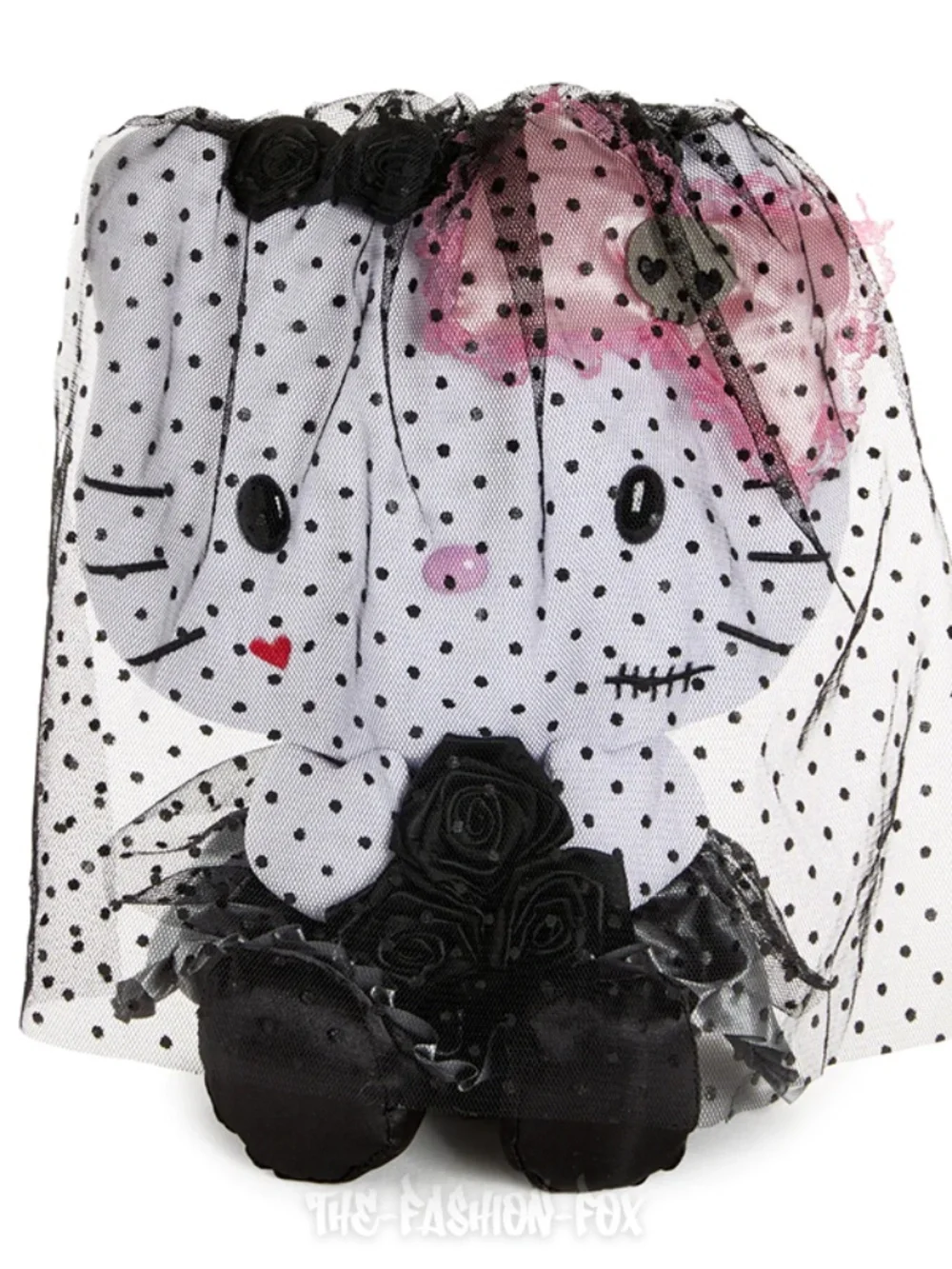 Sanrio Hello Kitty Halloween Black Pink Gothic Rose Ball Masquerade Plush Doll